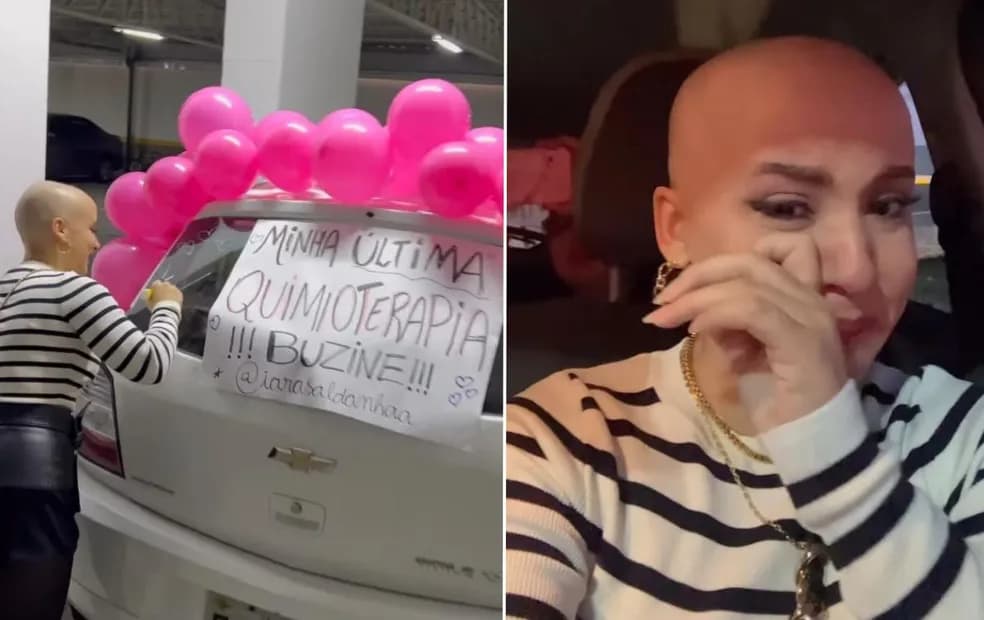 VÍDEO: Mulher comemora última sessão de quimioterapia com pedido de “buzinaço”, e viraliza na web