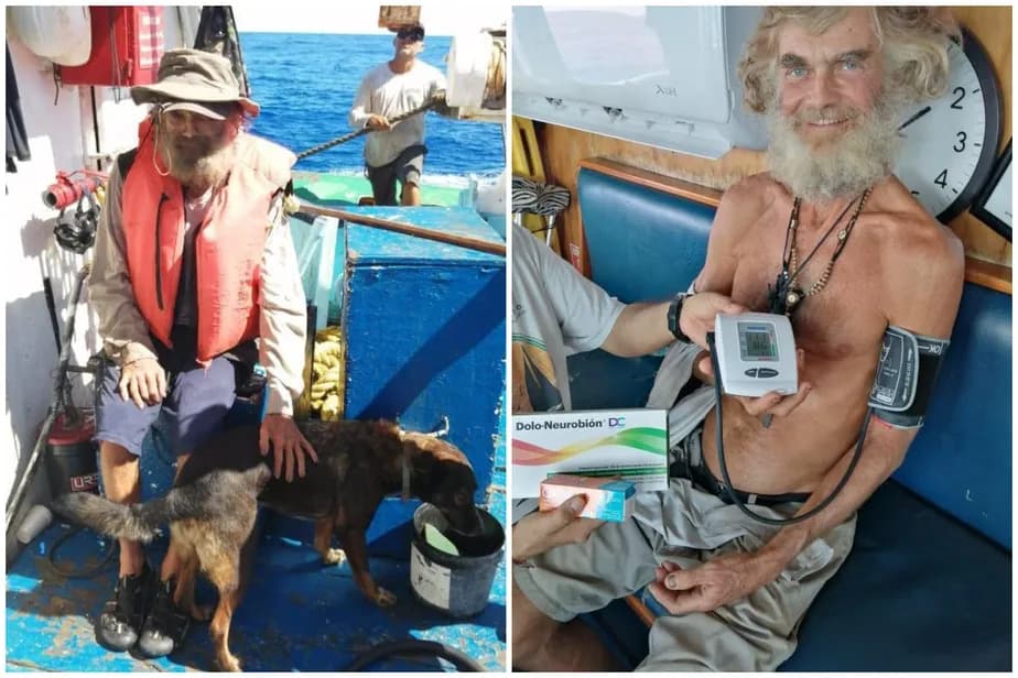 Marinheiro e sua cadela são encontrados no oceano após 2 meses perdidos