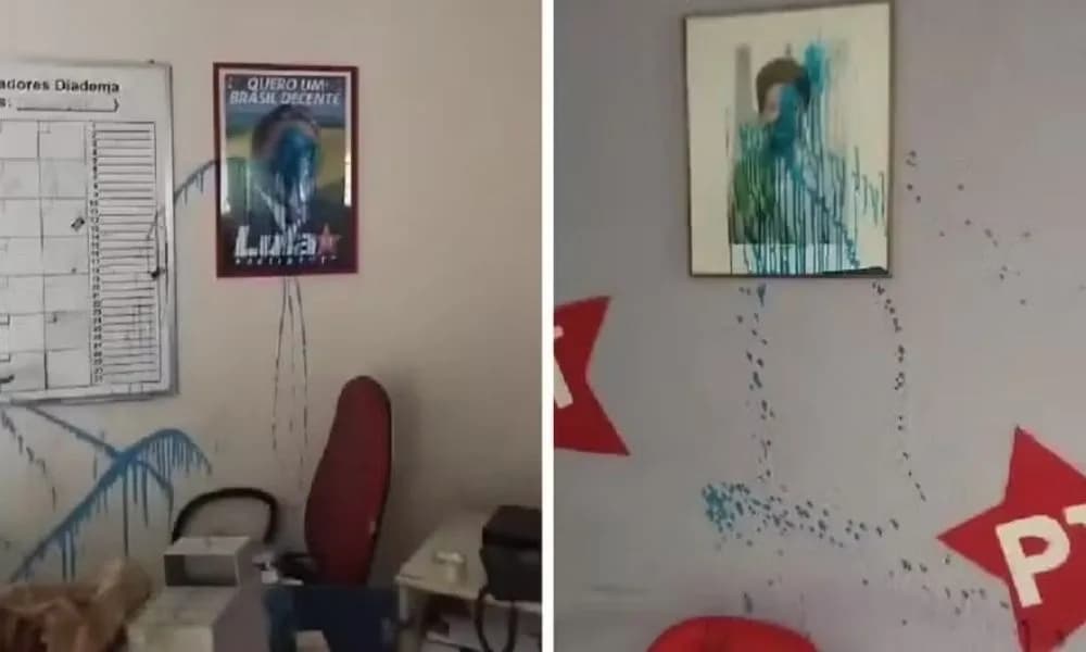 VÍDEO: Sede do PT em Diadema é alvo de vandalismo; prejuízo chega a mais de R$ 20 mil