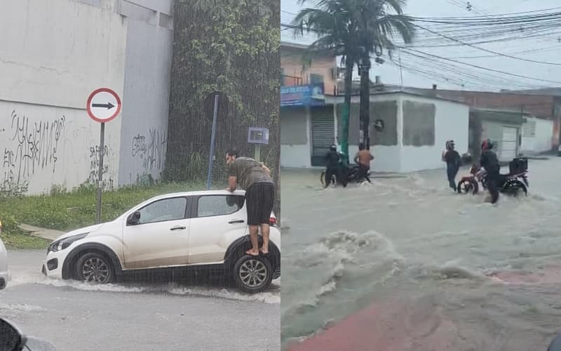 Chuva intensa alaga ruas e atinge bairros de Manaus nesta sexta-feira (15)