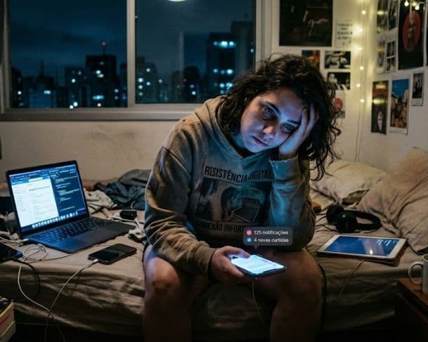Burnout digital: redes sociais geram desgaste emocional entre jovens, aponta pesquisa