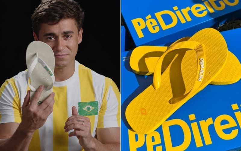 Com design da Havaianas, Nikolas Ferreira lança marca de chinelos “Pé Direito”
