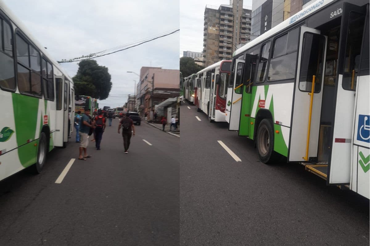 Paralisação de ônibus pega passageiros e até rodoviários de surpresa em Manaus