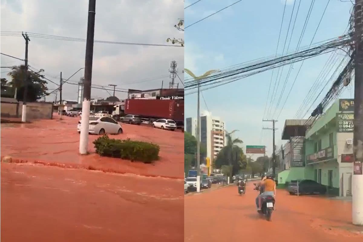 Adutora se rompe no bairro São Jorge e complica trânsito