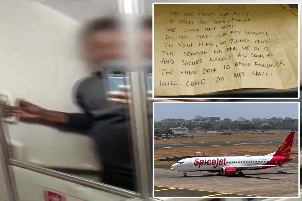 VÍDEO: Homem fica preso em banheiro durante 100 minutos em voo na Índia