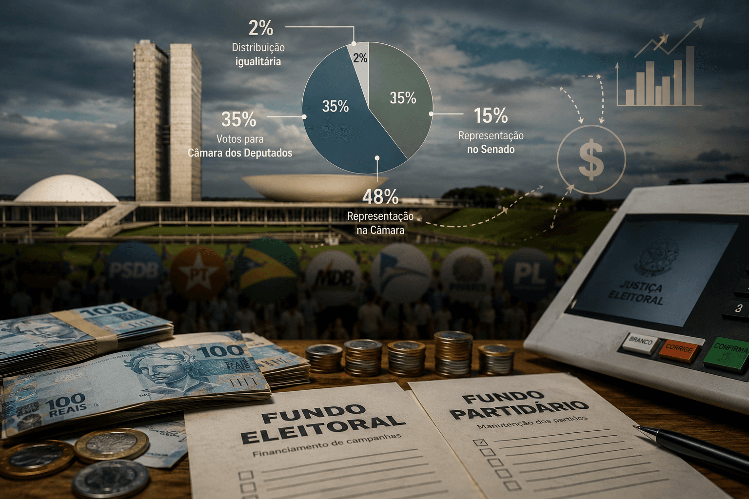 Como funciona o dinheiro dos partidos? Entenda a divisão dos fundos Eleitoral e Partidário