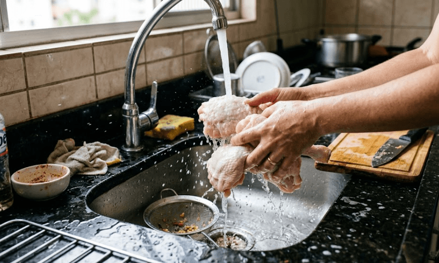 O que especialistas dizem sobre lavar o frango antes de cozinhar?