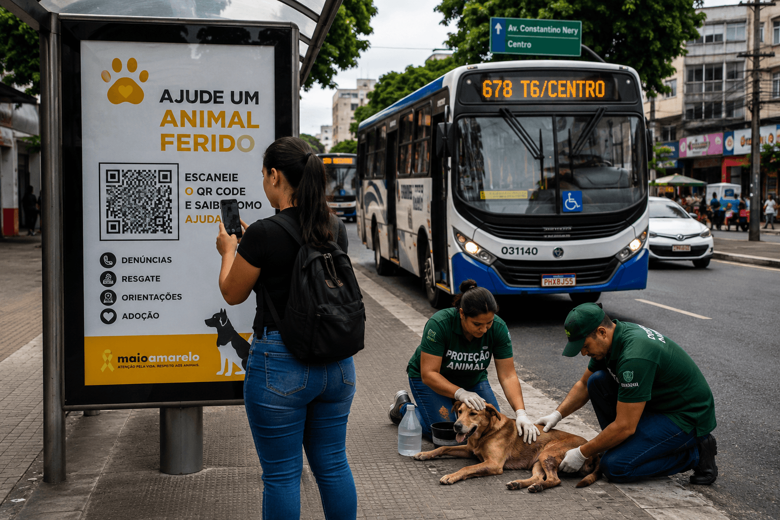 Manaus pode ter QR Code nos pontos de ônibus para resgatar animais atropelados