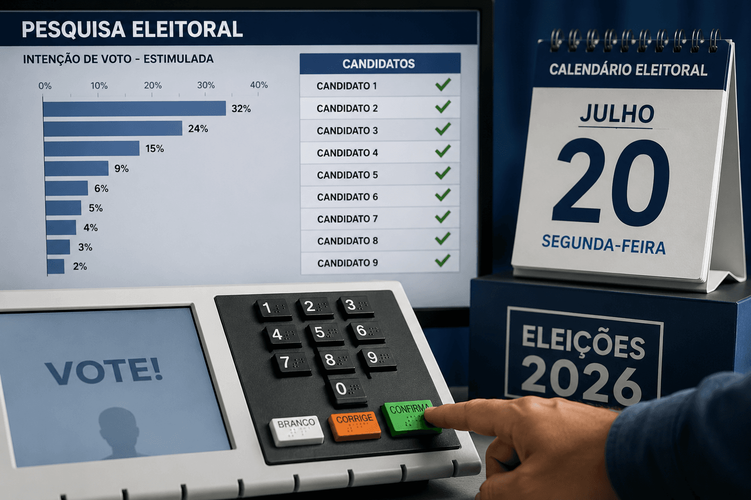 Pesquisas eleitorais terão que incluir todos os candidatos
