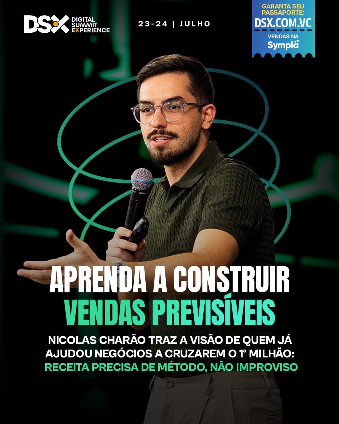 Nicolas Charão ensina no DSX 2026 como parar de depender da sorte para vender mais